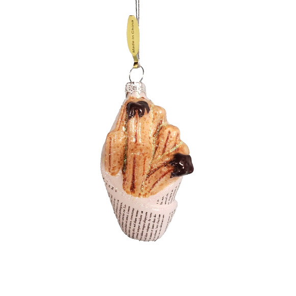 Cody Foster Churros Glass Ornament Spanish Mexican Dessert Chocolate Tipped - Picture 5 of 7